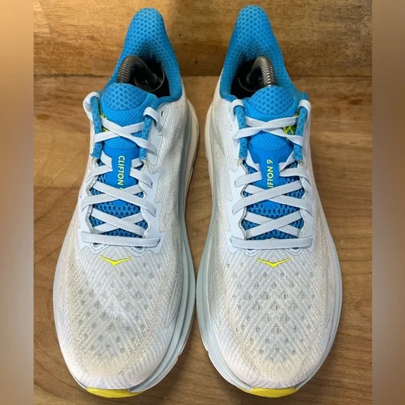 Hoka One One Clifton 9 REFLECTIVE Mens Size 10 Wide Running Shoes Sneakers Blue - Picture 3 of 12